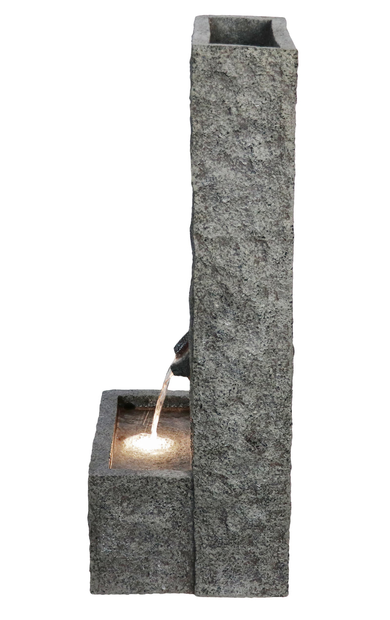 Rectangular Waterfall Fountain With Warm White Leds Hi-Line Gift Ltd.