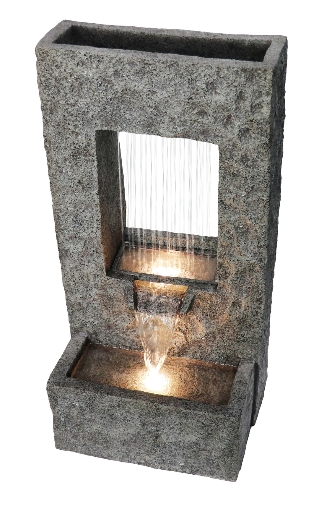 Rectangular Waterfall Fountain With Warm White Leds Hi-Line Gift Ltd.