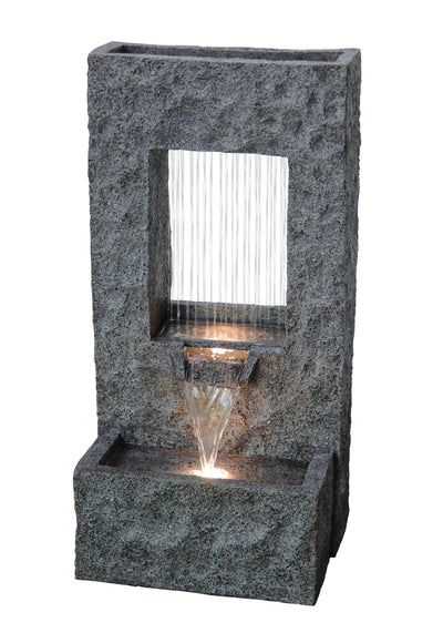 Rectangular Waterfall Fountain With Warm White Leds Hi-Line Gift Ltd.