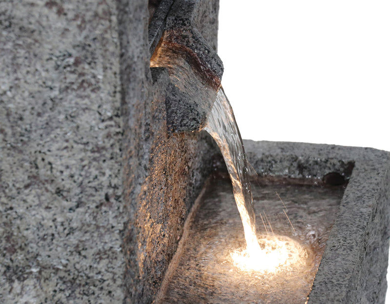 Rectangular Waterfall Fountain With Warm White Leds Hi-Line Gift Ltd.