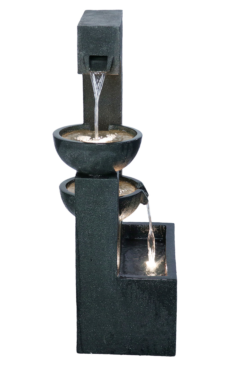 Contemporary Semi-circle Tiered Fountain Outdoor With Warm White Leds Hi-Line Gift Ltd.