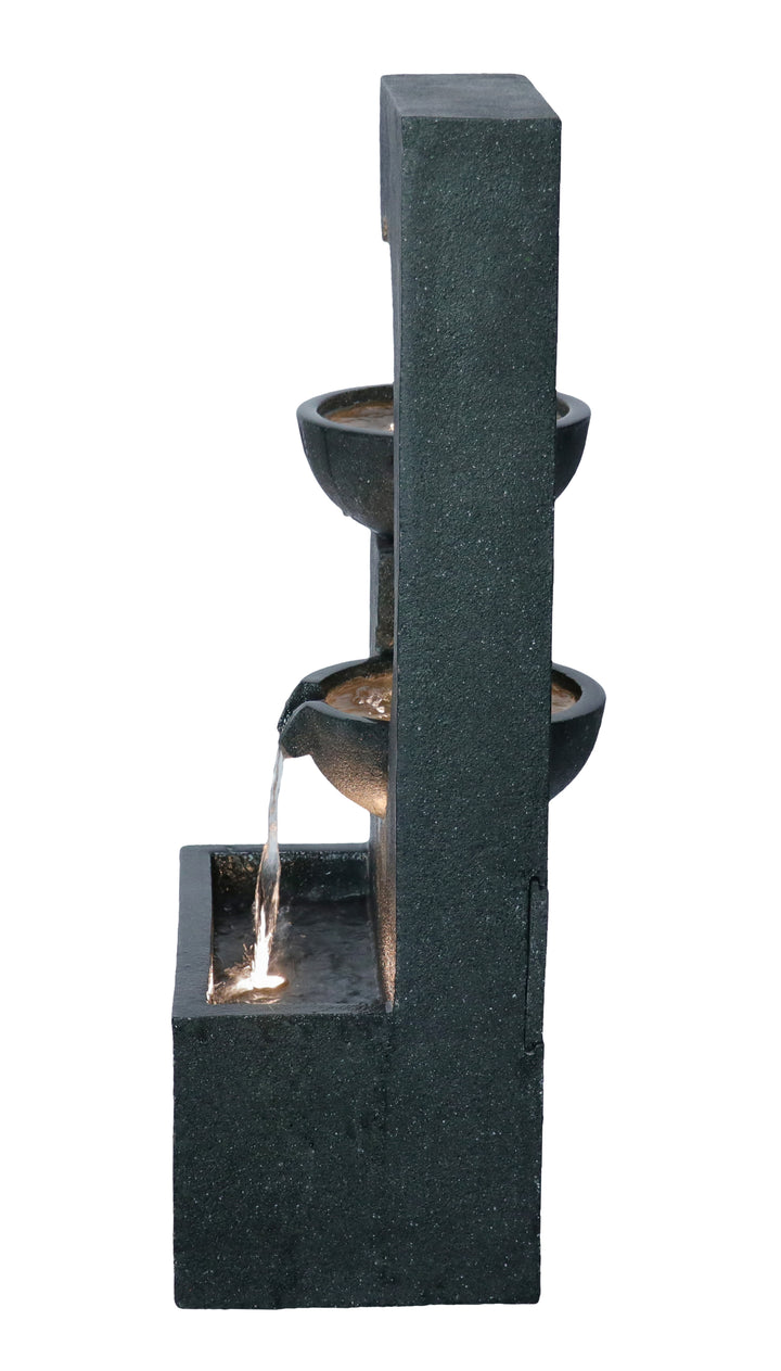 Contemporary Semi-circle Tiered Fountain Outdoor With Warm White Leds Hi-Line Gift Ltd.