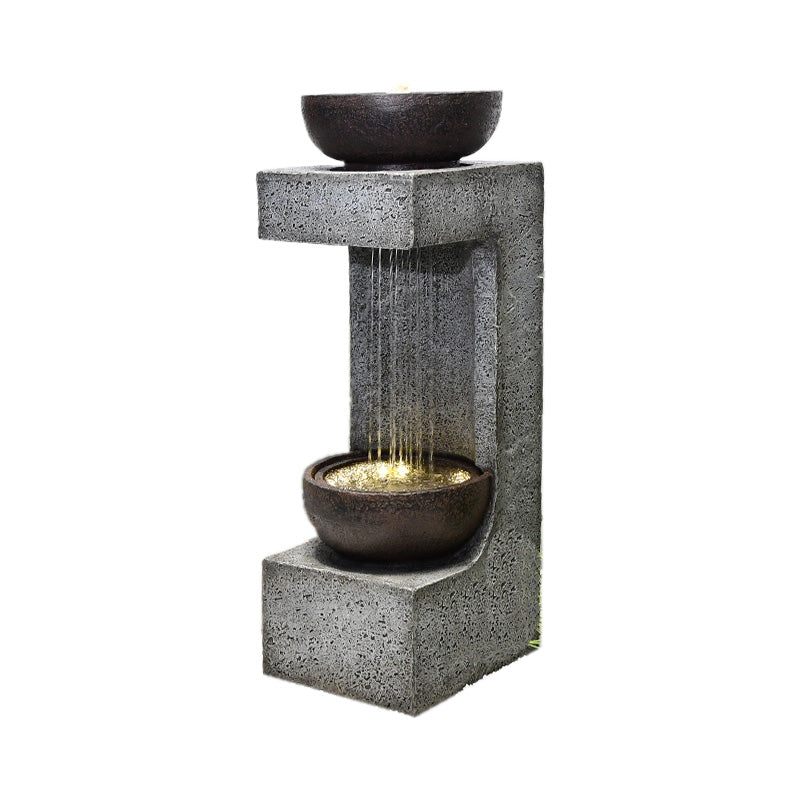 Rainfall Fountain W/bowl On Top W/leds Hi-Line Gift Ltd.