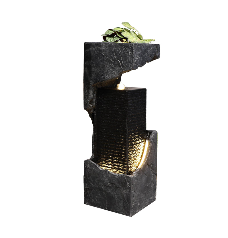 Outdoor Waterfall Fountain W/warm White Leds Hi-Line Gift Ltd.
