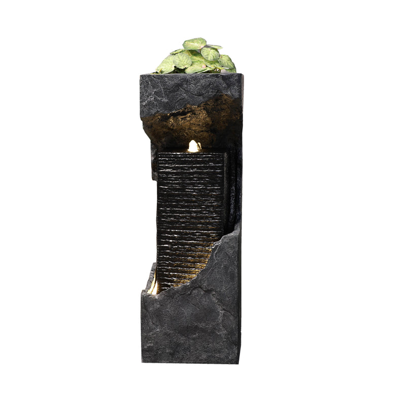 Outdoor Waterfall Fountain W/warm White Leds Hi-Line Gift Ltd.