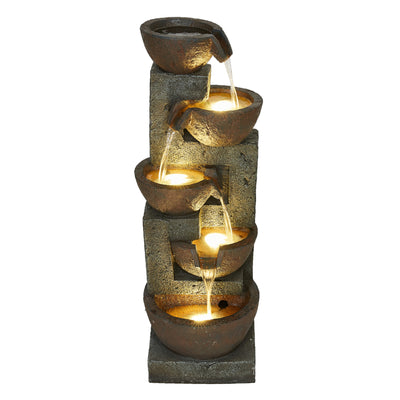 Stacking Bowls Fountain W/4 Ww Leds Hi-Line Gift Ltd.