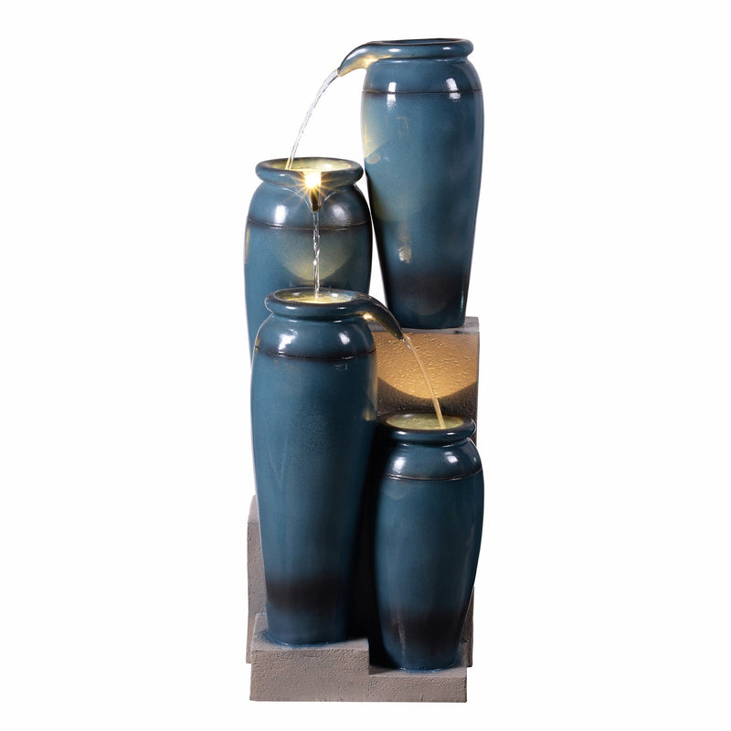 79763 - 39" H Multi-Tiered Lighted Jug Water Fountain Indoor/Outdoor Use Hi-Line Gift Ltd.