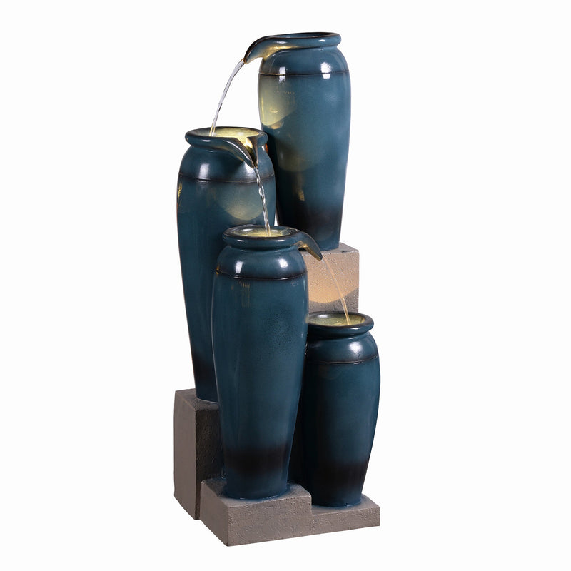 79763 - 39" H Multi-Tiered Lighted Jug Water Fountain Indoor/Outdoor Use Hi-Line Gift Ltd.
