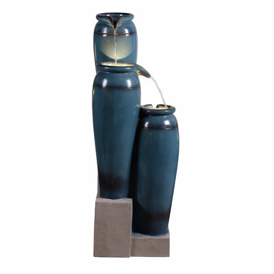 79763 - 39" H Multi-Tiered Lighted Jug Water Fountain Indoor/Outdoor Use Hi-Line Gift Ltd.