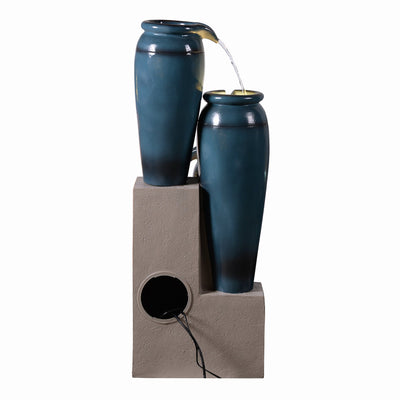 79763 - 39" H Multi-Tiered Lighted Jug Water Fountain Indoor/Outdoor Use Hi-Line Gift Ltd.