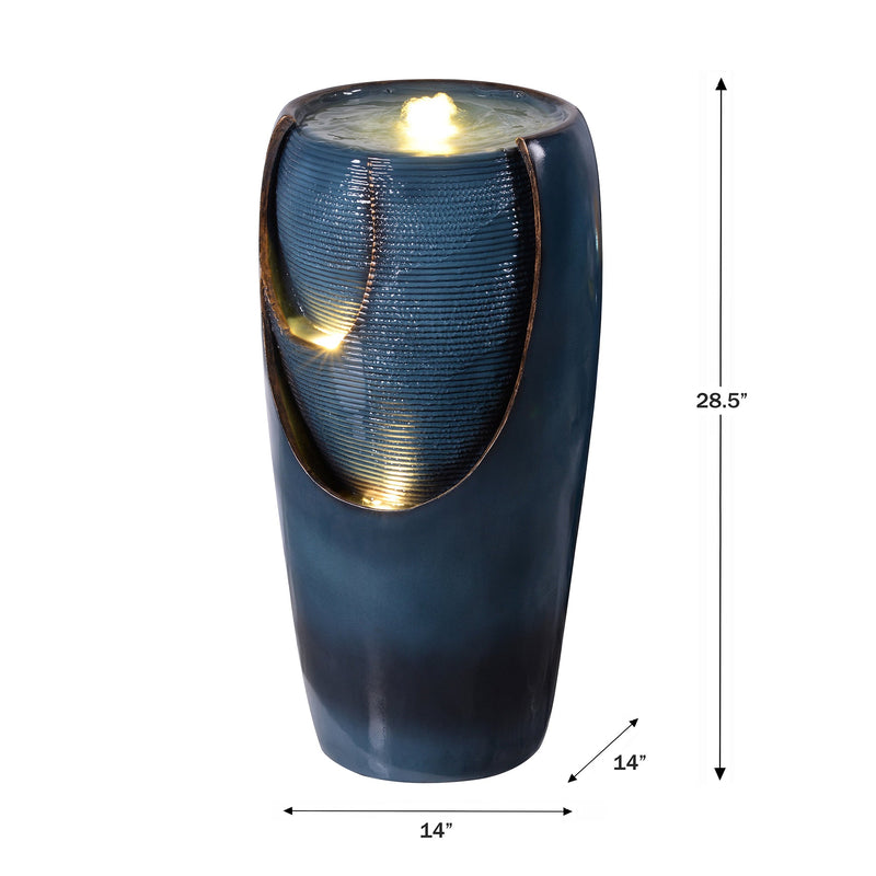 79766 - 28.5" Bubbling Water Fountain W/LEDs Indoor/Outdoor Use Hi-Line Gift Ltd.