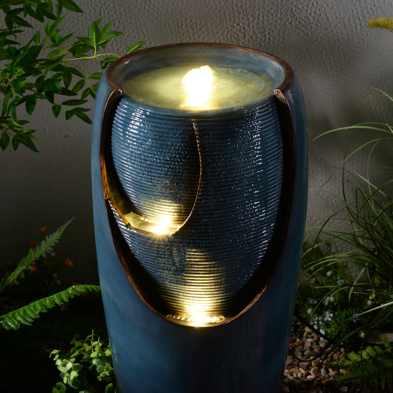79766 - 28.5" Bubbling Water Fountain W/LEDs Indoor/Outdoor Use Hi-Line Gift Ltd.