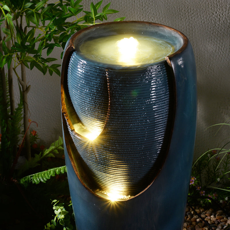 79766 - 28.5" Bubbling Water Fountain W/LEDs Indoor/Outdoor Use Hi-Line Gift Ltd.