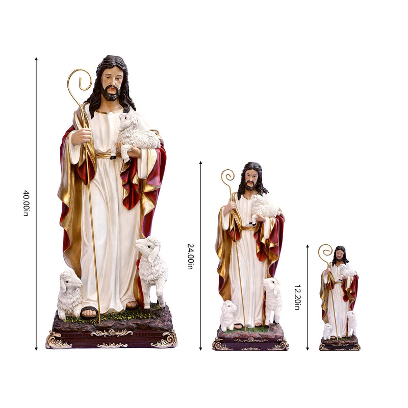 81716-24 - 24in Good Shepherd Figure Religious Decor Indoor/Outdoor Hi-Line Gift Ltd.