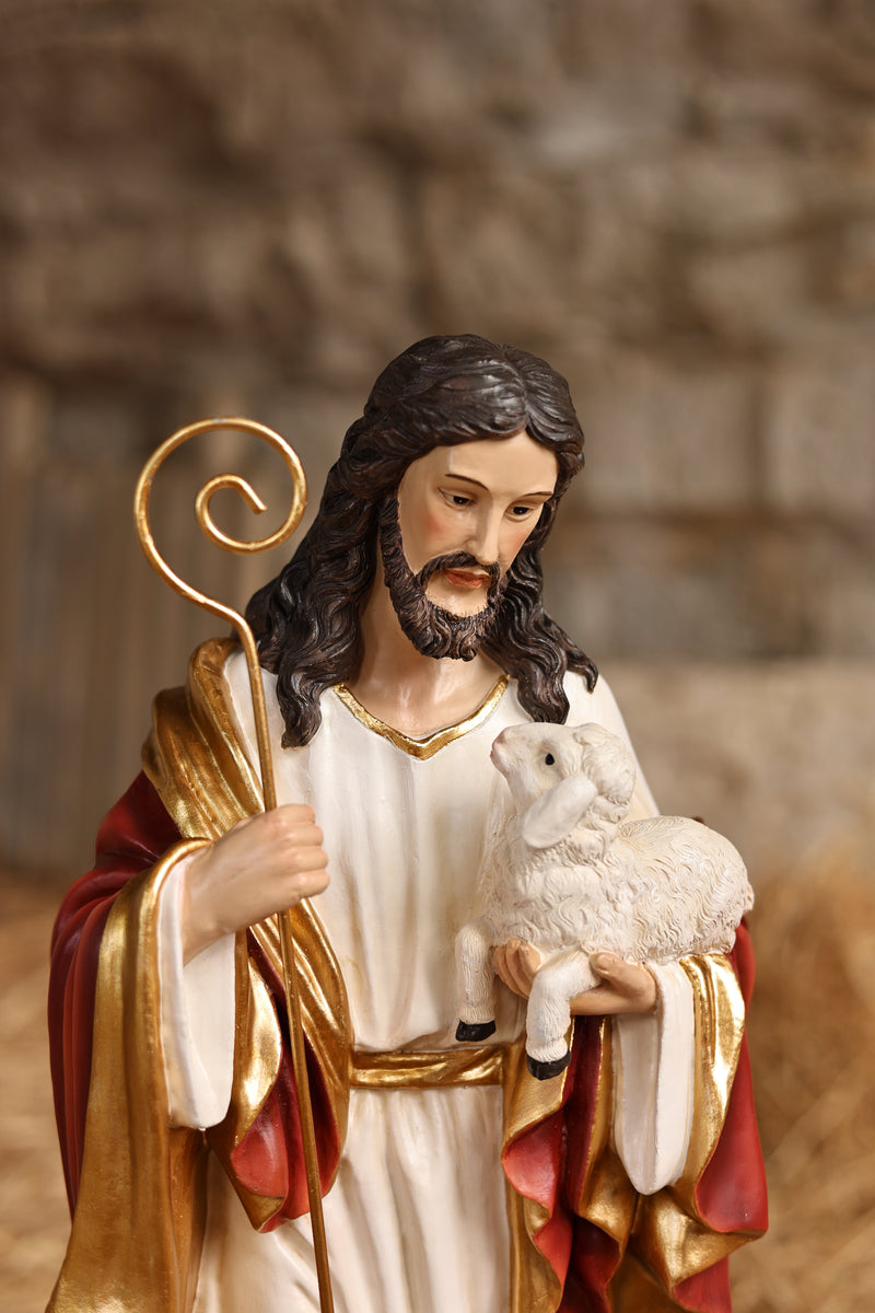 81716-24 - 24in Good Shepherd Figure Religious Decor Indoor/Outdoor Hi-Line Gift Ltd.