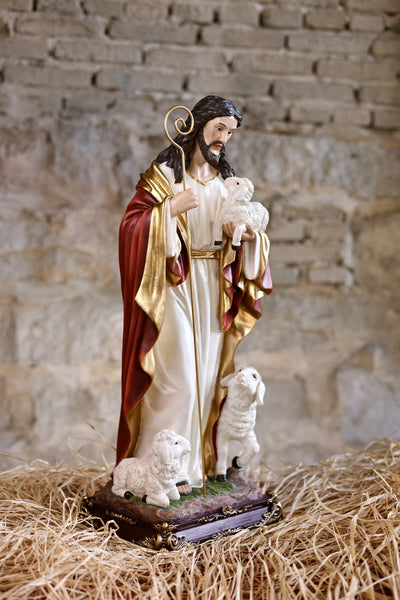 81716-24 - 24in Good Shepherd Figure Religious Decor Indoor/Outdoor Hi-Line Gift Ltd.