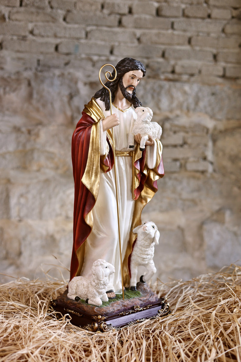 81716-24 - 24in Good Shepherd Figure Religious Decor Indoor/Outdoor Hi-Line Gift Ltd.