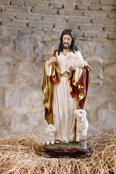 81716-24 - 24in Good Shepherd Figure Religious Decor Indoor/Outdoor Hi-Line Gift Ltd.