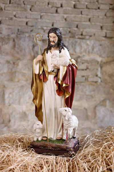 81716-24 - 24in Good Shepherd Figure Religious Decor Indoor/Outdoor Hi-Line Gift Ltd.