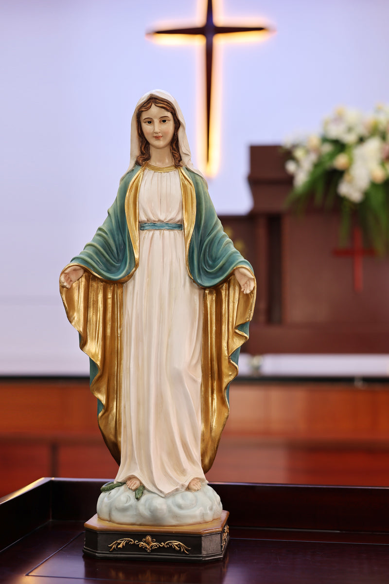 81717-12 - 12in Virgin Mary Figure Statue Religious Decor