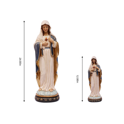 81719-12 - 12 in Sacred Heart Mary Statue Religious Decor Hi-Line Gift Ltd.