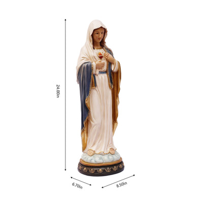 81719-24 - 24 in Sacred Heart Mary Statue Religious Decor Indoor/Outdoor Hi-Line Gift Ltd.