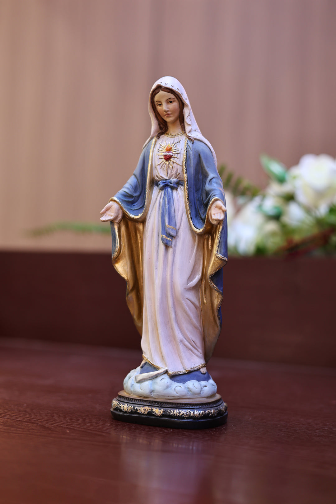 81720-12 - 12 in Sacred Heart Mary Statue Open Hands Religious