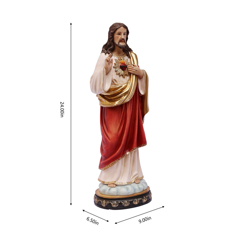 81721-24 - 24 in Sacred Heart of Jesus Statue Religious Decor Indoor/Outdoor Hi-Line Gift Ltd.