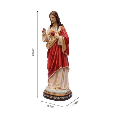 81721-39 - 39 in Sacred Heart of Jesus Statue Religious Decor Indoor/Outdoor Hi-Line Gift Ltd.
