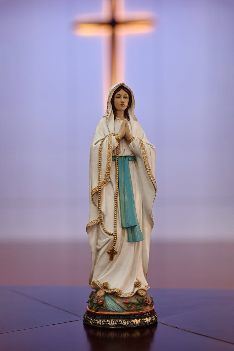 81723-12 - 12" Our Lady of Lourdes Statue Mary Figure Religious Decor Hi-Line Gift Ltd.