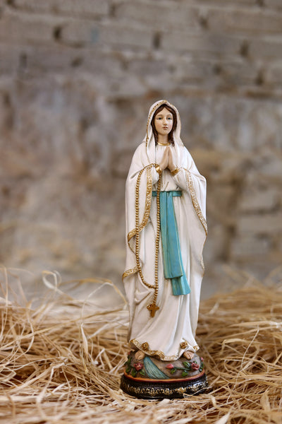 81723-12 - 12" Our Lady of Lourdes Statue Mary Figure Religious Decor Hi-Line Gift Ltd.
