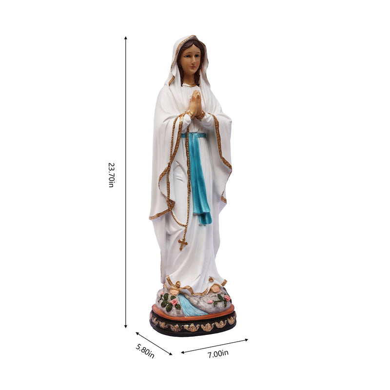 81723-24 - 24" Our Lady of Lourdes Statue Mary Figure Religious Decor Indoor/Outdoor Hi-Line Gift Ltd.