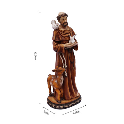 81725-12 - 12in St. Francis of Assis Statue Religious Decor Hi-Line Gift Ltd.