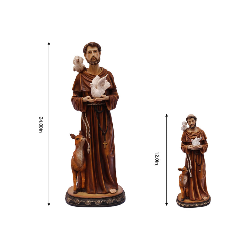 81725-12 - 12in St. Francis of Assis Statue Religious Decor Hi-Line Gift Ltd.