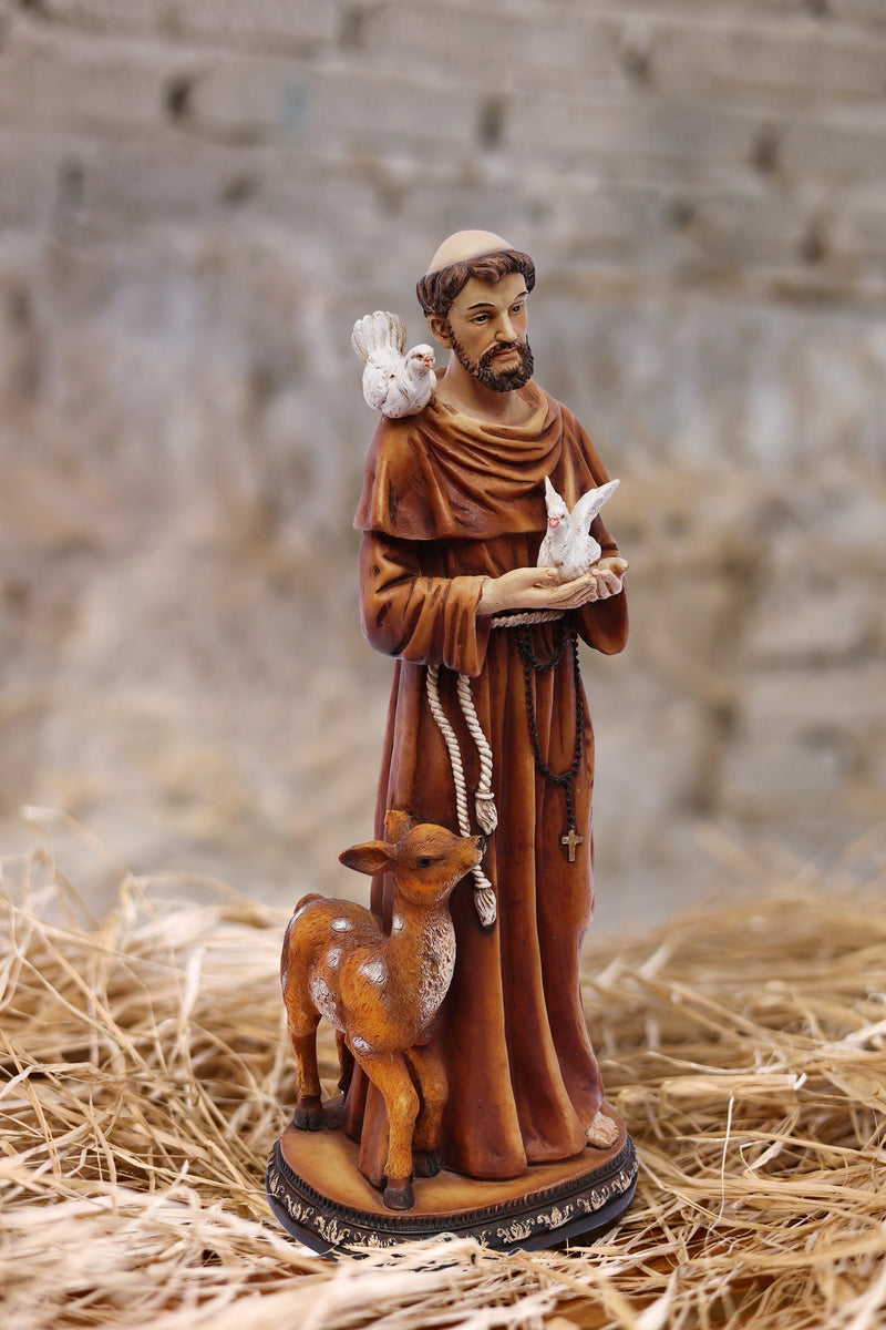 81725-12 - 12in St. Francis of Assis Statue Religious Decor Hi-Line Gift Ltd.