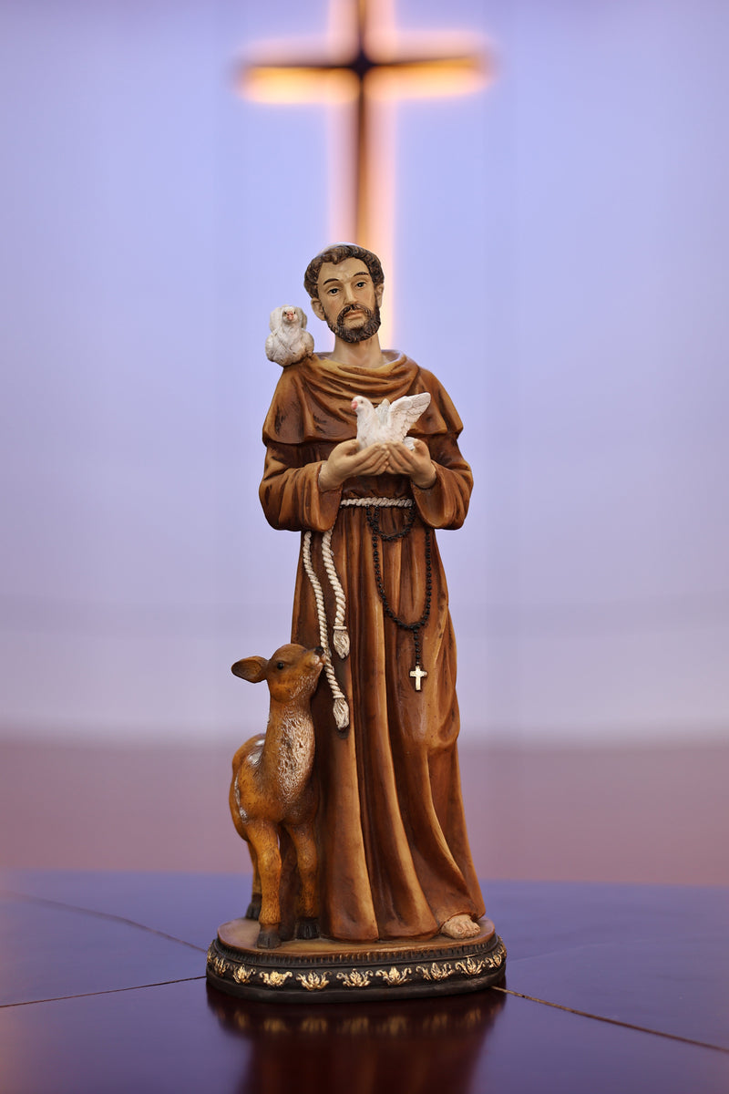 81725-12 - 12in St. Francis of Assis Statue Religious Decor Hi-Line Gift Ltd.