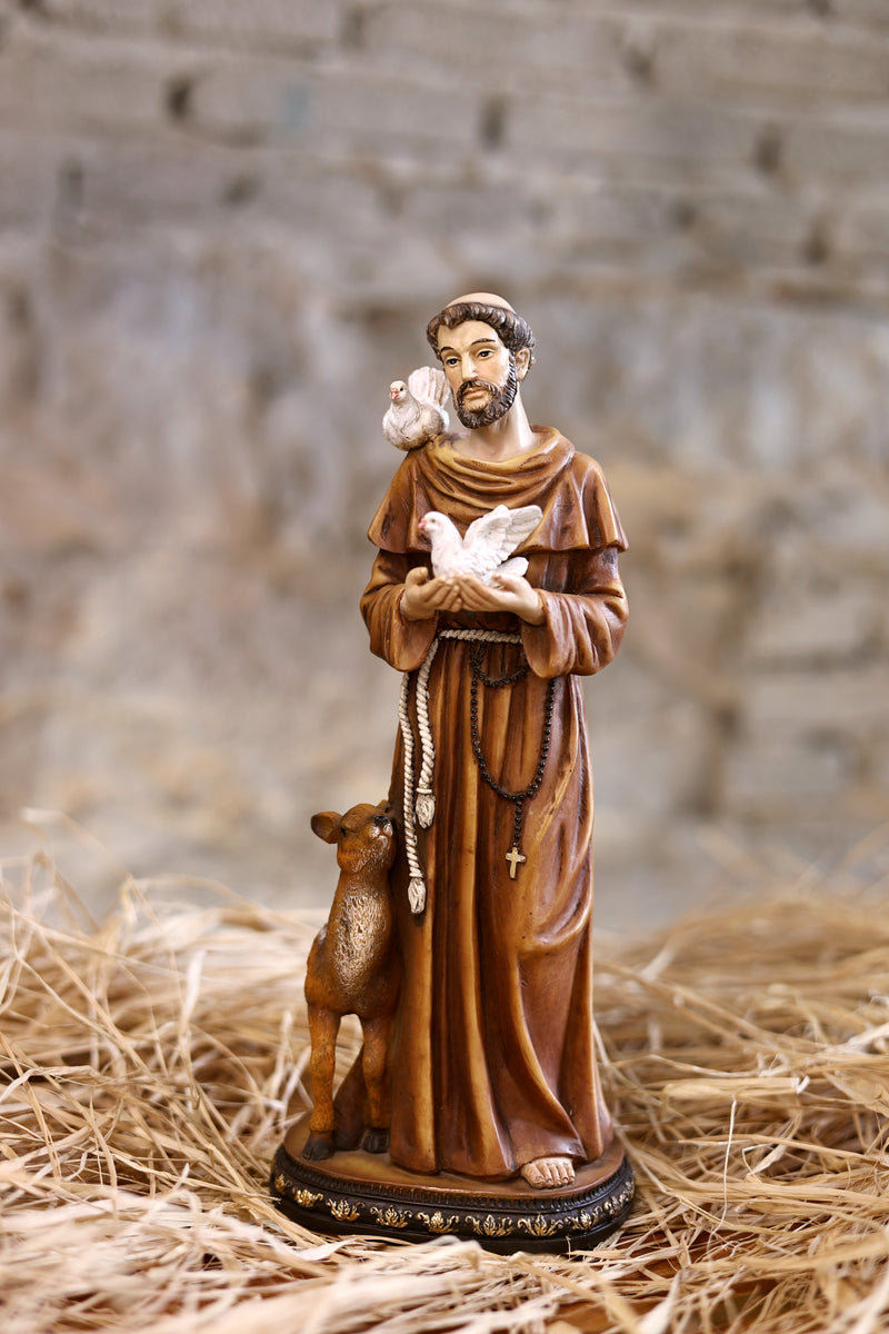 81725-12 - 12in St. Francis of Assis Statue Religious Decor Hi-Line Gift Ltd.