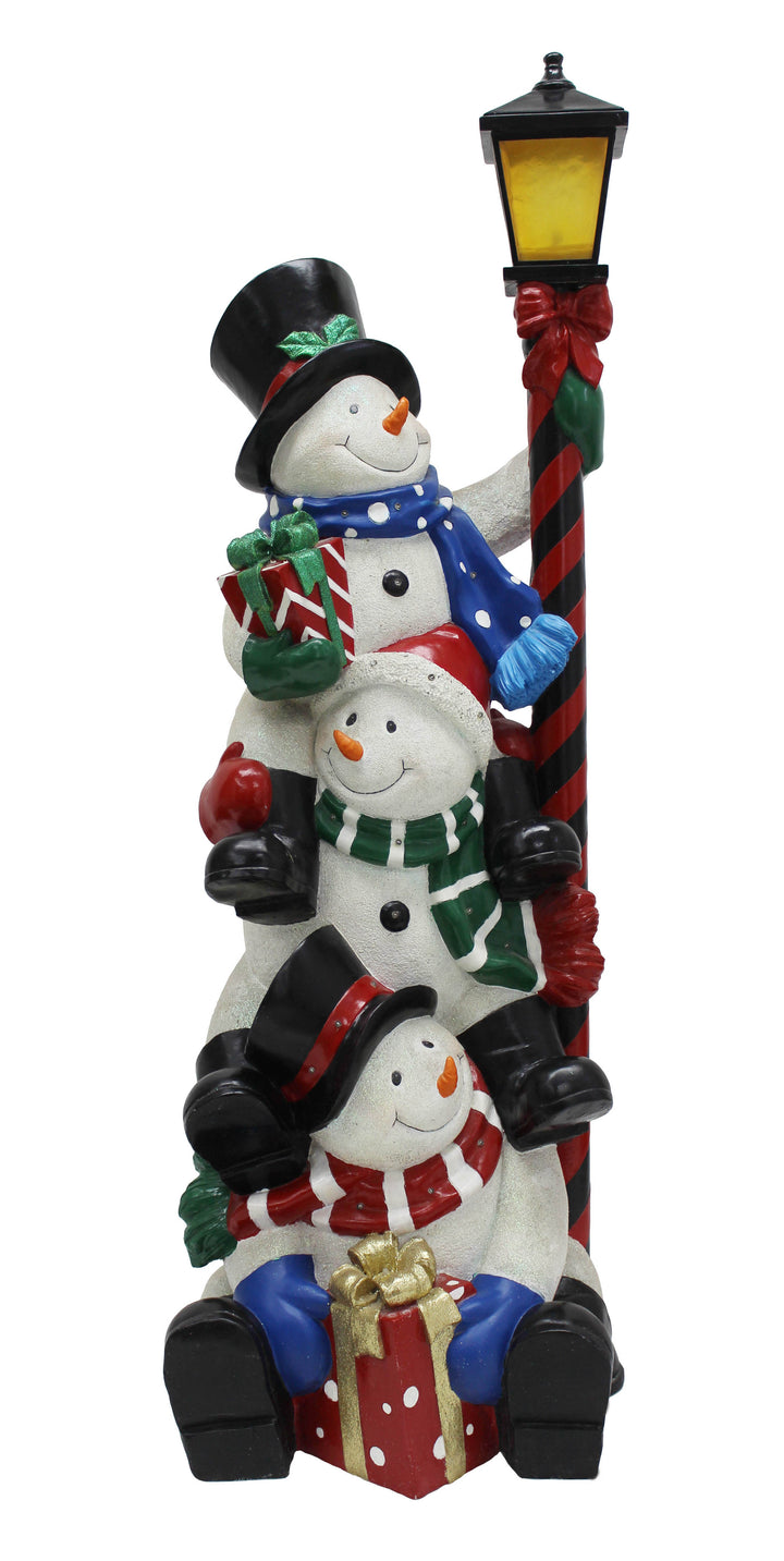 Stacking Snowman Lamp Post With 50 LEDs HI-LINE GIFT LTD.