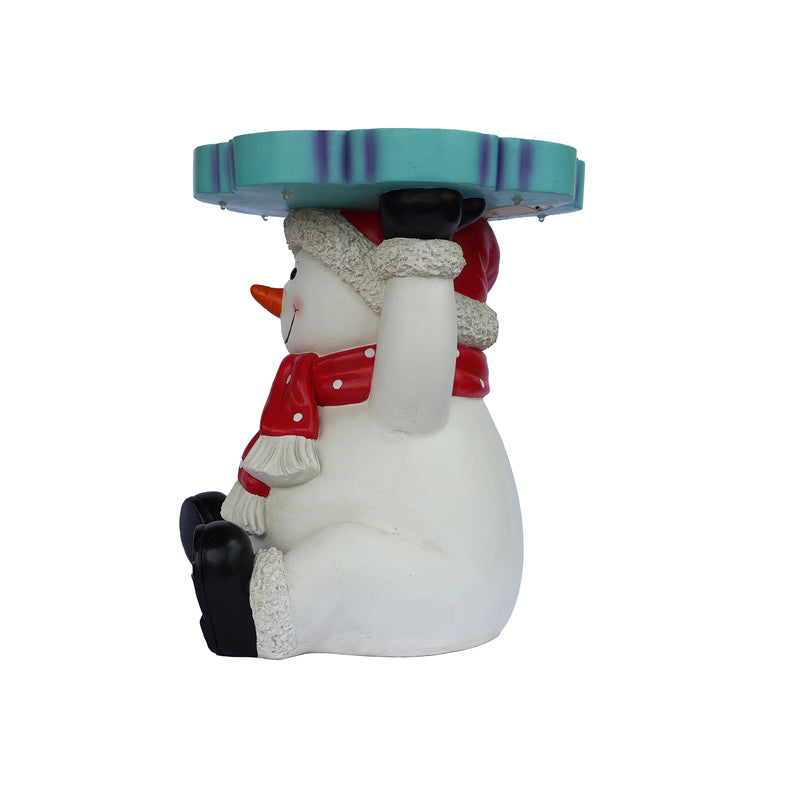 85187-D - Lighted Snowman Christmas Side Table Decor Battery Operated Indoor Use Only Hi-Line Gift Ltd.