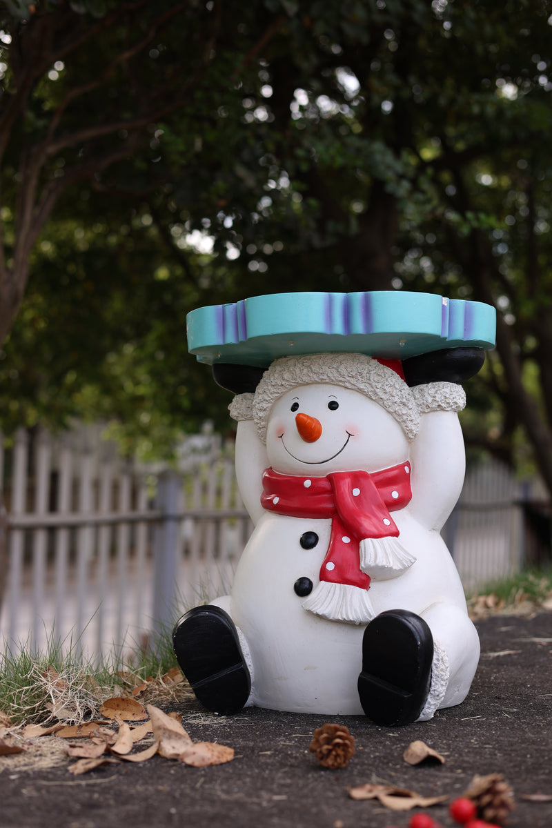 85187-D - Lighted Snowman Christmas Side Table Decor Battery Operated Indoor Use Only Hi-Line Gift Ltd.