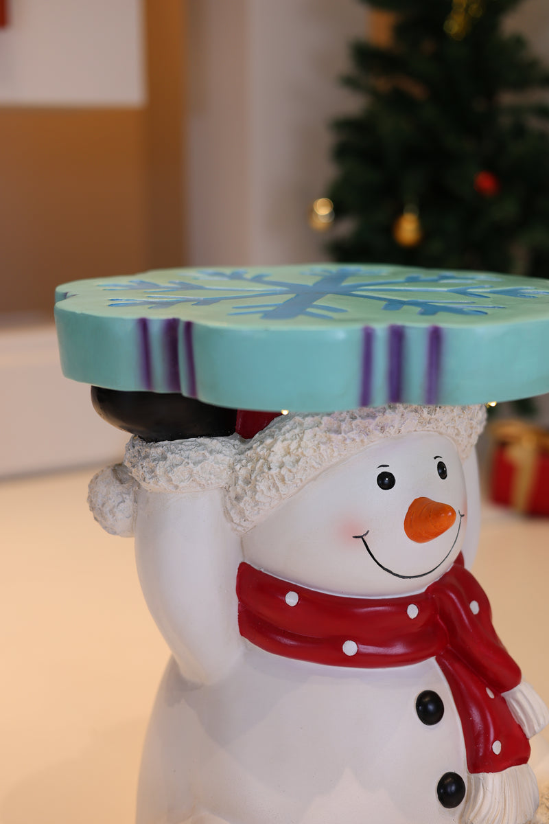 85187-D - Lighted Snowman Christmas Side Table Decor Battery Operated Indoor Use Only Hi-Line Gift Ltd.