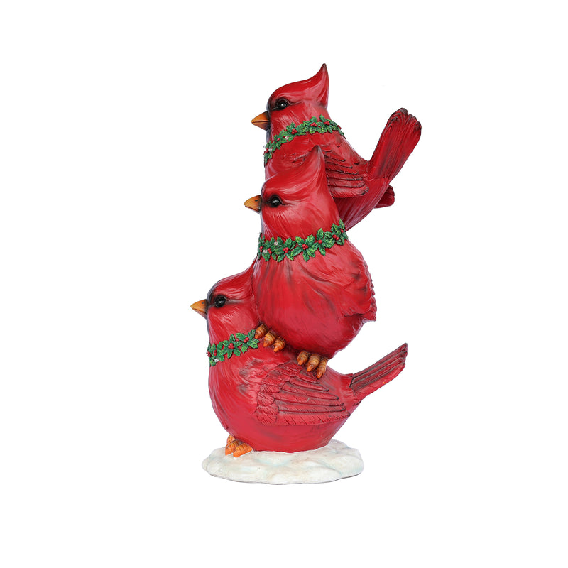 85187-E - Stacking Cardinals Christmas Decor with LED Lights Battery Operated Indoor Use Only Hi-Line Gift Ltd.
