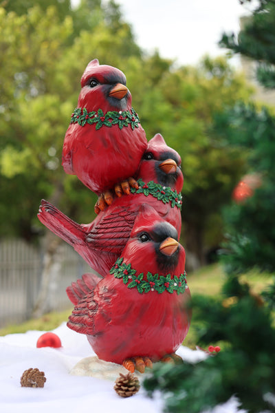 85187-E - Stacking Cardinals Christmas Decor with LED Lights Battery Operated Indoor Use Only Hi-Line Gift Ltd.