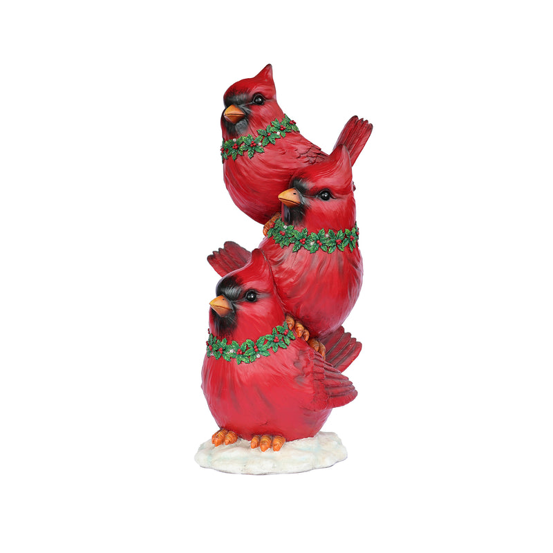 85187-E - Stacking Cardinals Christmas Decor with LED Lights Battery Operated Indoor Use Only Hi-Line Gift Ltd.