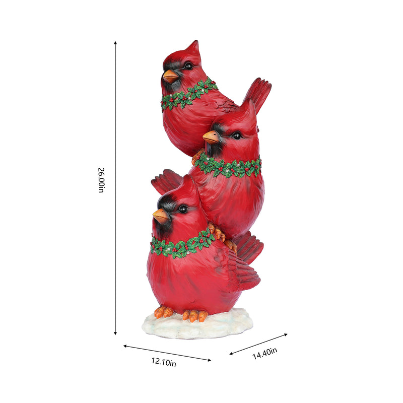 85187-E - Stacking Cardinals Christmas Decor with LED Lights Battery Operated Indoor Use Only Hi-Line Gift Ltd.