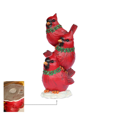 85187-E - Stacking Cardinals Christmas Decor with LED Lights Battery Operated Indoor Use Only Hi-Line Gift Ltd.