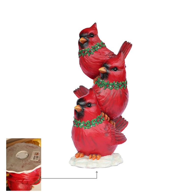 85187-E - Stacking Cardinals Christmas Decor with LED Lights Battery Operated Indoor Use Only Hi-Line Gift Ltd.