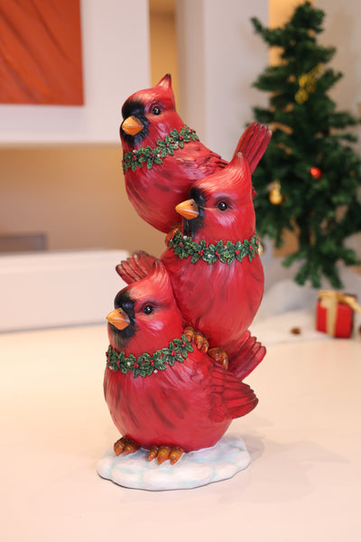 85187-E - Stacking Cardinals Christmas Decor with LED Lights Battery Operated Indoor Use Only Hi-Line Gift Ltd.