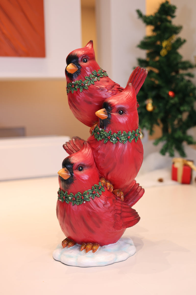 85187-E - Stacking Cardinals Christmas Decor with LED Lights Battery Operated Indoor Use Only Hi-Line Gift Ltd.