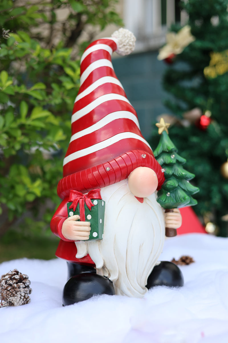 85188-C - Santa Holding Christmas Tree Lighted Christmas Decor Battery Operated Indoor Use Only Hi-Line Gift Ltd.